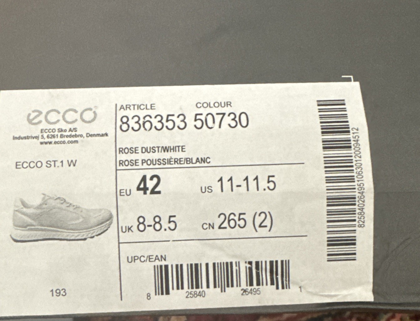 ECCO ST.1 Dusty Blue/White/Concrete/Lake Women’s Shoe – Size EU 39 / US 8