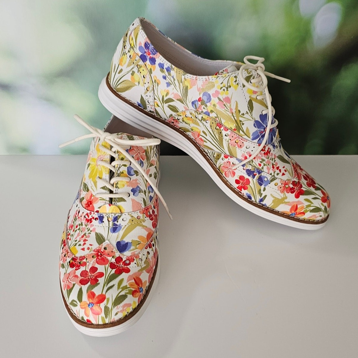NEW Cole Haan Original Grand Floral Wingtip Oxford Casual Shoes 8.5 B