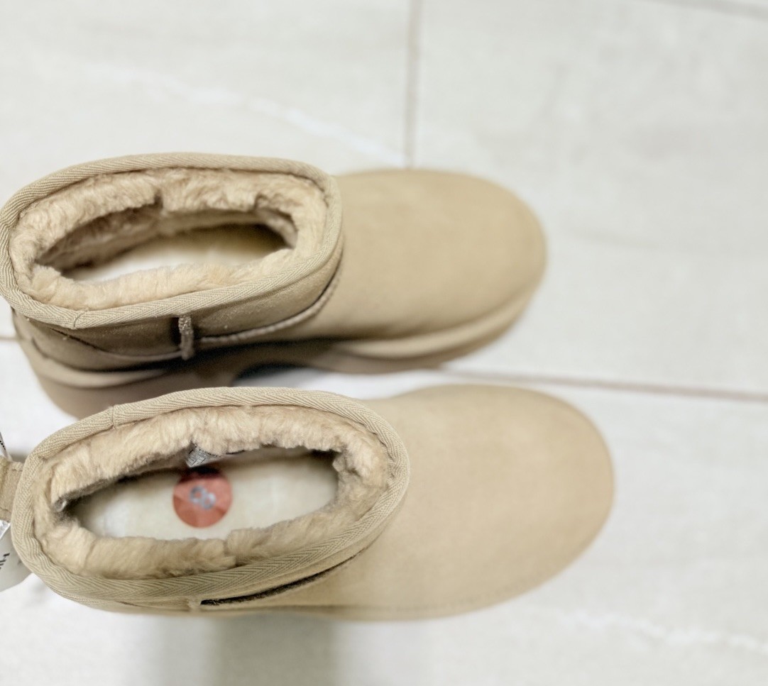 UGG CLASSIC ULTRA MINI NEW HEIGHTS Platform. Boots Mustard Seed WOMENS US 8
