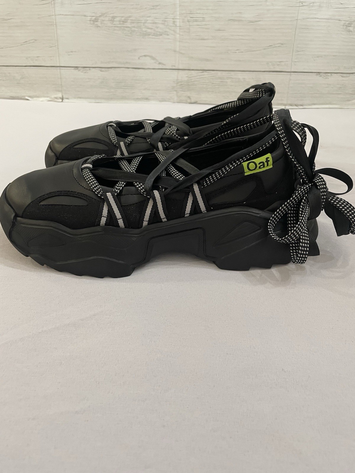 Lazy Oaf Happy Sad Lace Up Ballet Women’s Sneakers Shoes Size 40 EU 9 US Black