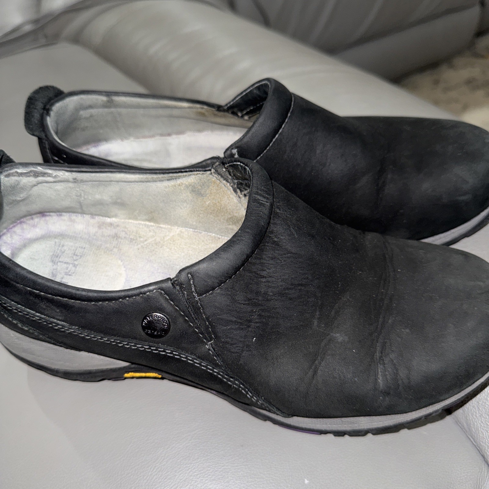 Women’s Dansko Black Nubuck Leather Patti Slip On Shoes Vibrant Soles 39