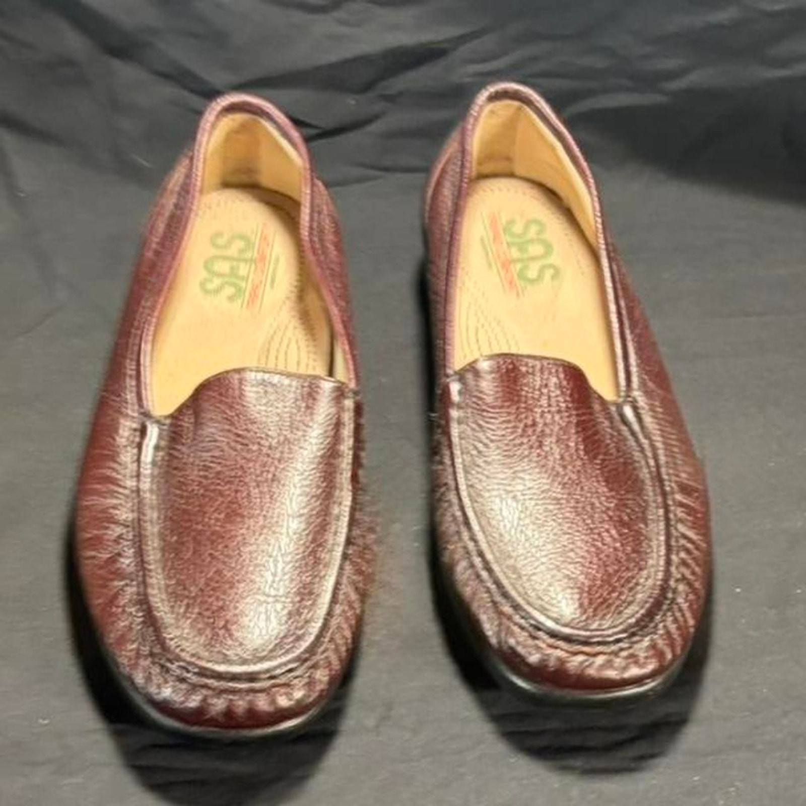 🚨 SAS Women’s Leather Brown Moccasin Loafers Comfort Shoes Size 10 W 👞