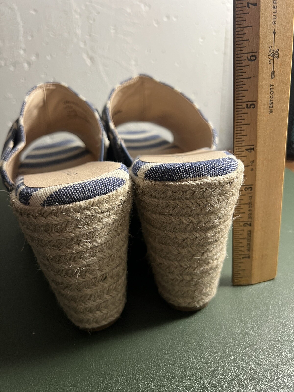 LONDON FOG Womens Heidi Espadrille Wedge Sandals w/ Knotty Bow Detail Size 9.5M