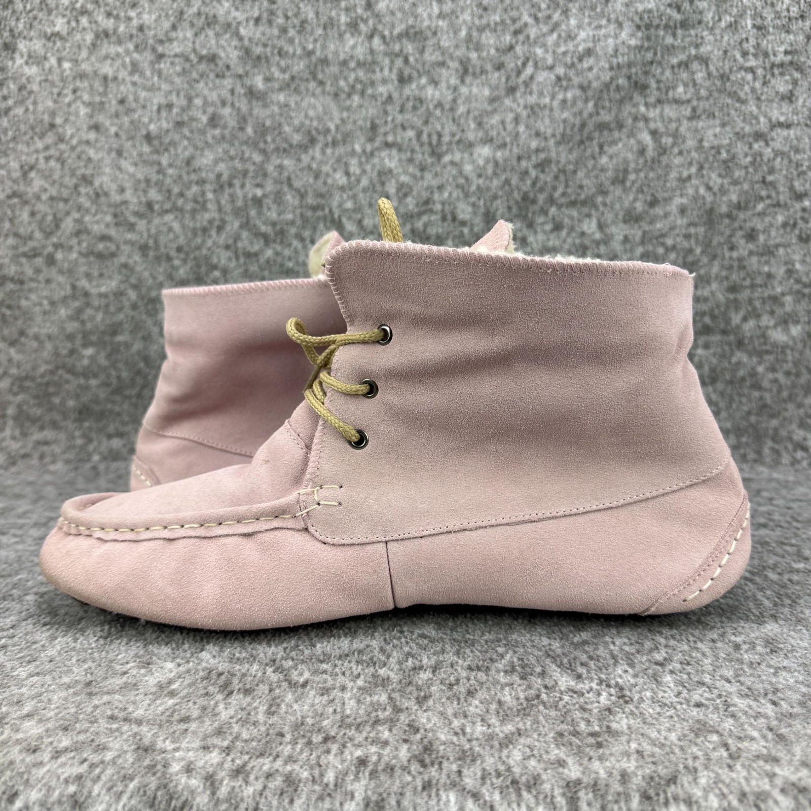 ✅Womens 11 Dije California Lace-Up Moccasin Faux Sherling Casual Comfort Slipper