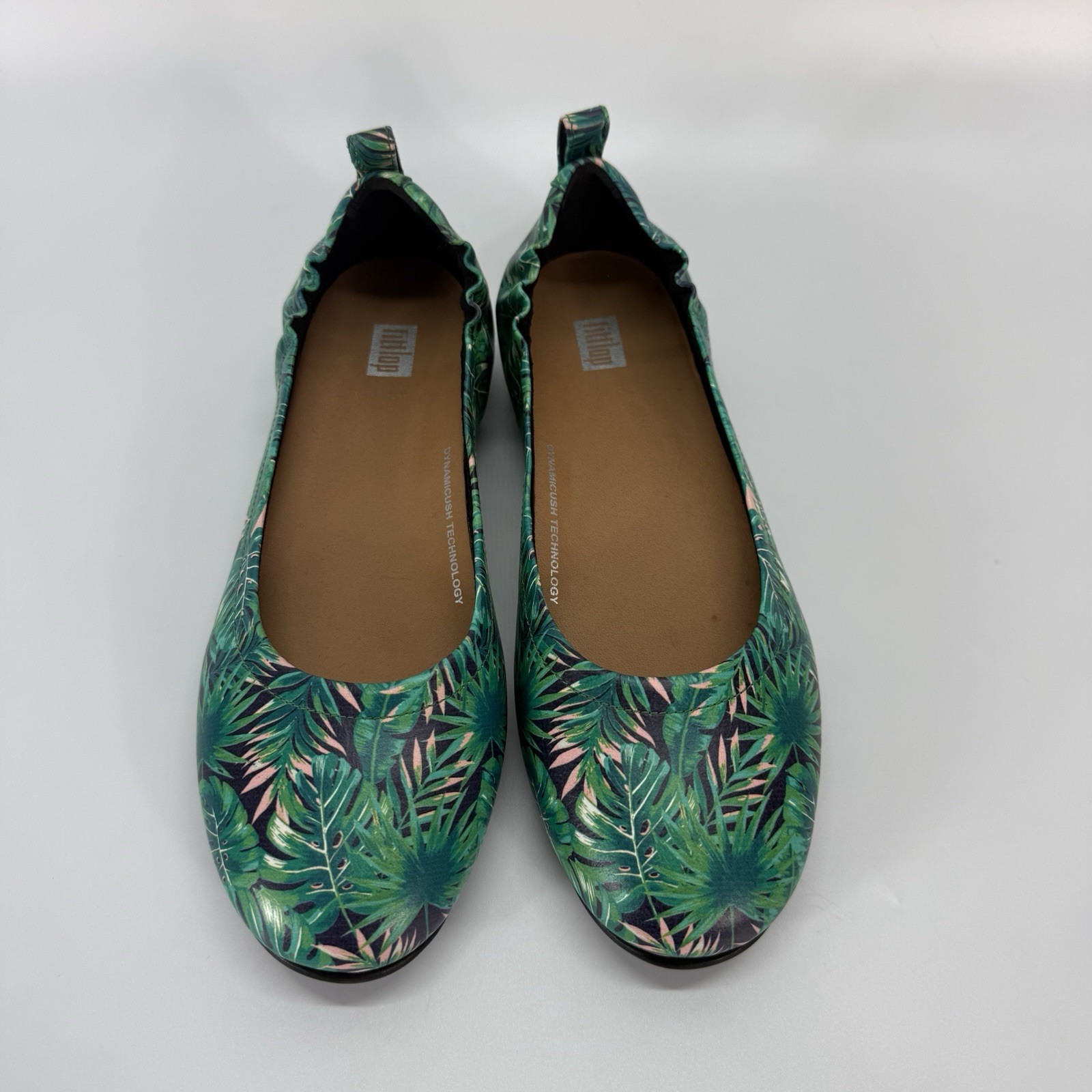 FITFLOP Allegro Jungle Print Ballerina Flat Shoes Comfort Leather