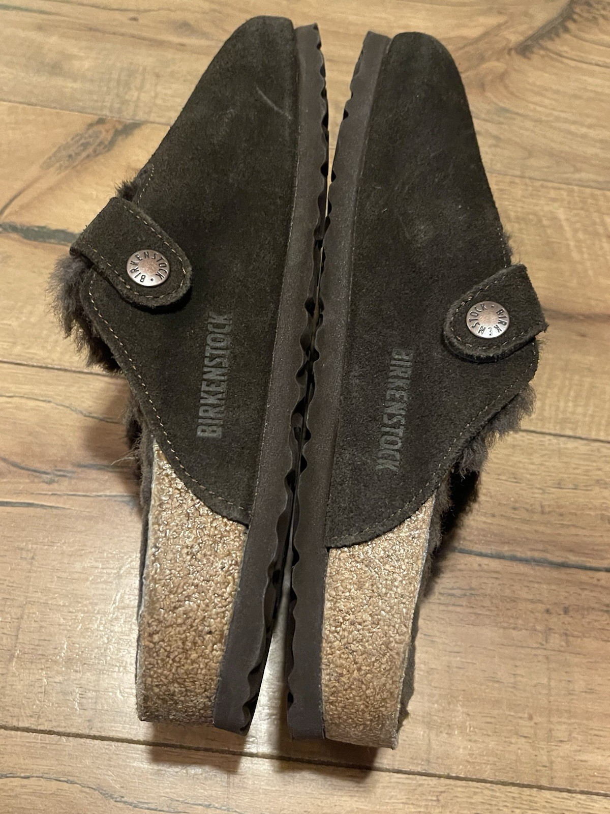 Birkenstock Boston Shearling Clogs Brown Faux Fur Lined Women’s Size 38 (US 7)
