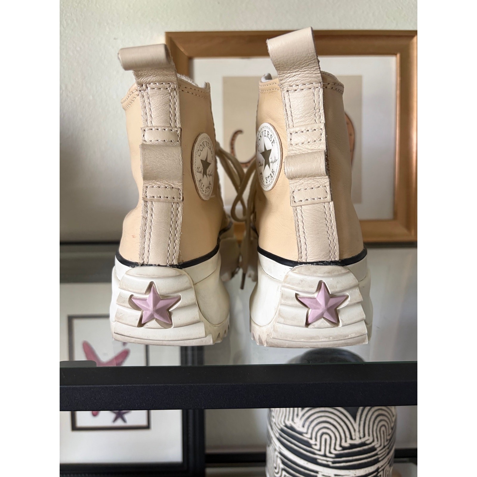 Converse Run Star Hike Leather High Light Twine Womens 4.5 Platform