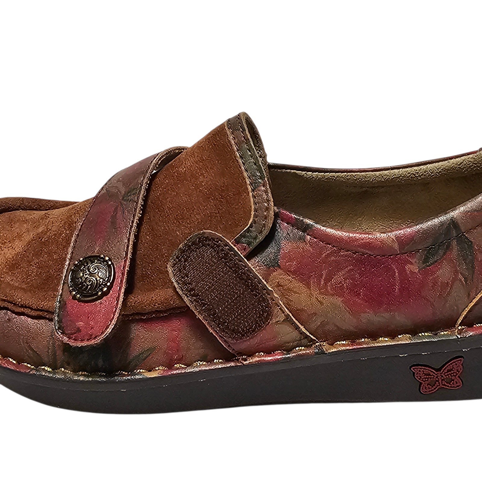 Alegria Marie Southwestern Boho Leather Slip On Shoes Sz 38 US 8-8.5 Floral