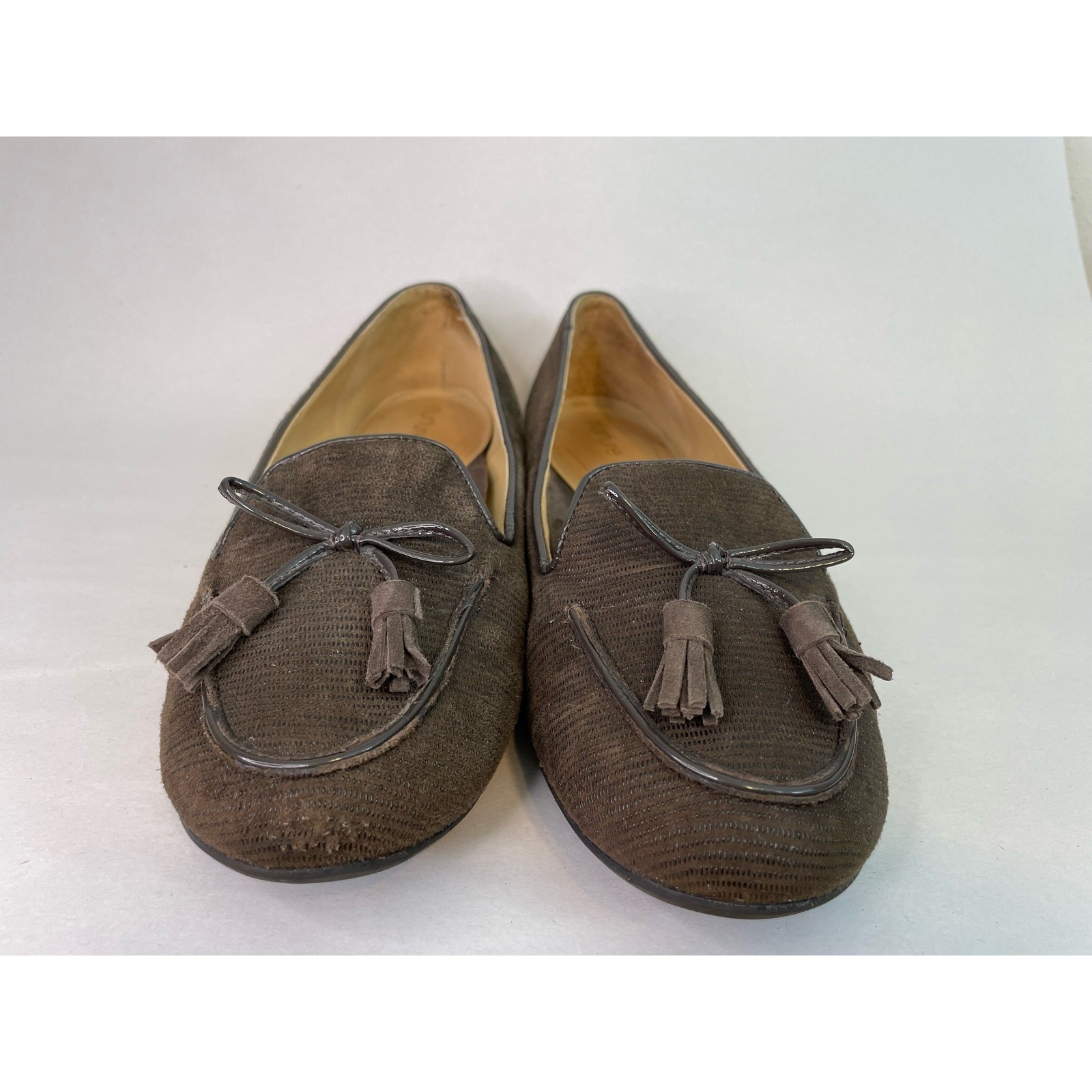 Nurture Loafers Size 10M Brown Leather Bow Tie Slip On Comfort Officecore NWOT