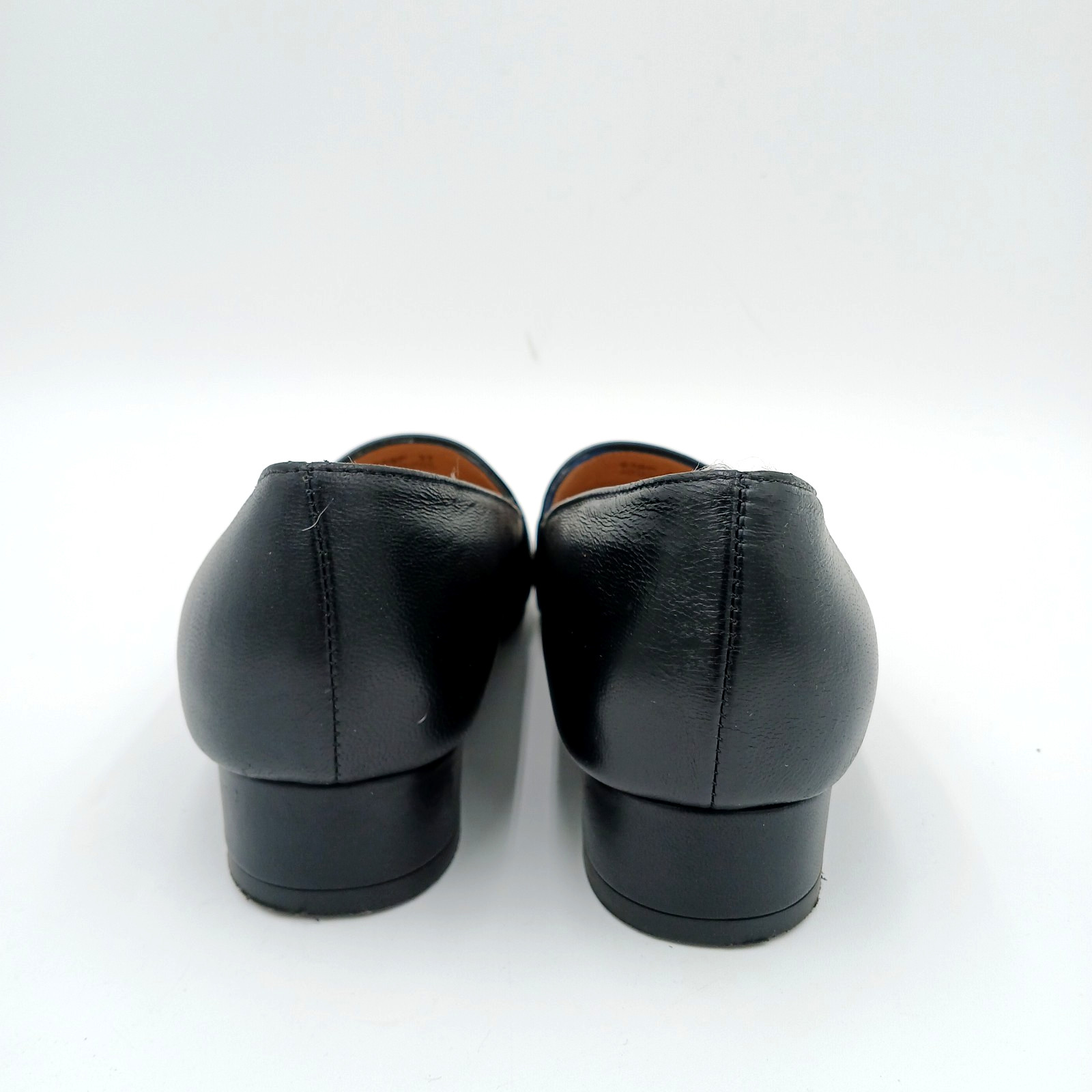 Avellini Womens Shoes Size 37 Black Leather Pointed Toe Snake Loafers Made Italy