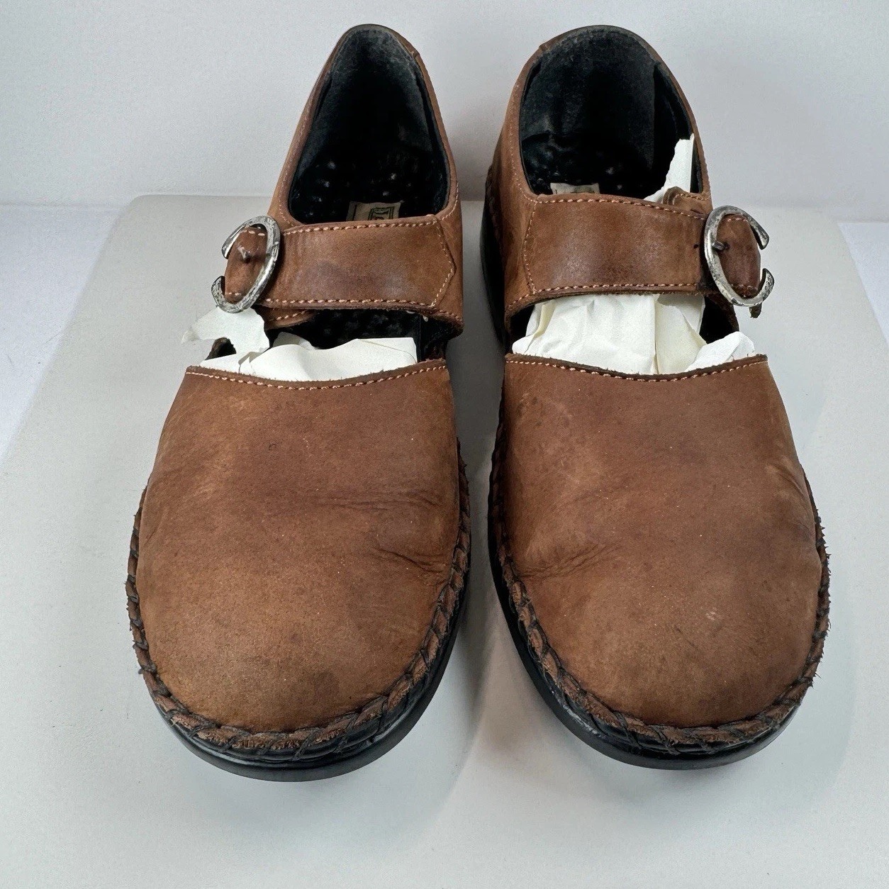 Josef Seibel Air Massage Mary Jane Ring-Buckle Shoes EU 40 US 9-9.5 Brown