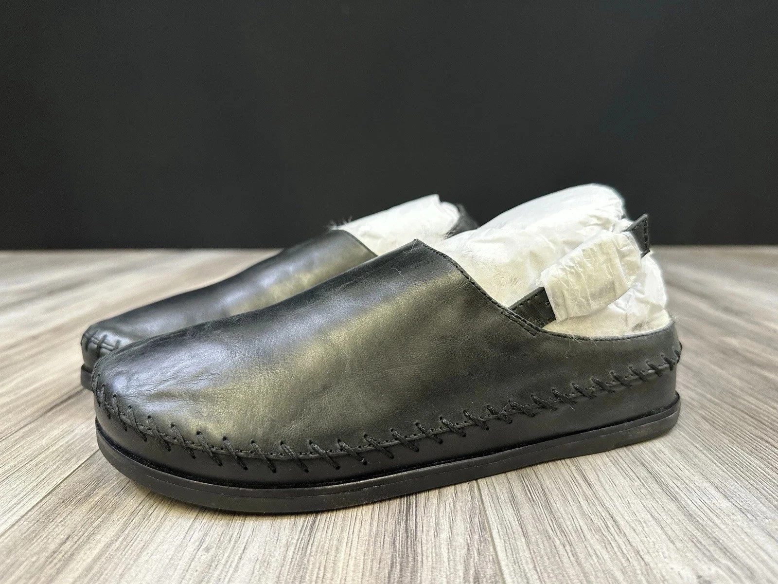 Kelsi Dagger Brooklyn Freddy Platform Mules Leather Black Womens Size 6.5 NEW