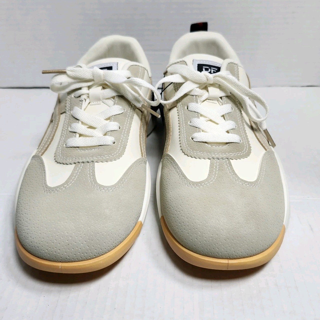 DF De Florance Shoes Womens Sneakers US Size 10 Tan Beige White Made In Italy