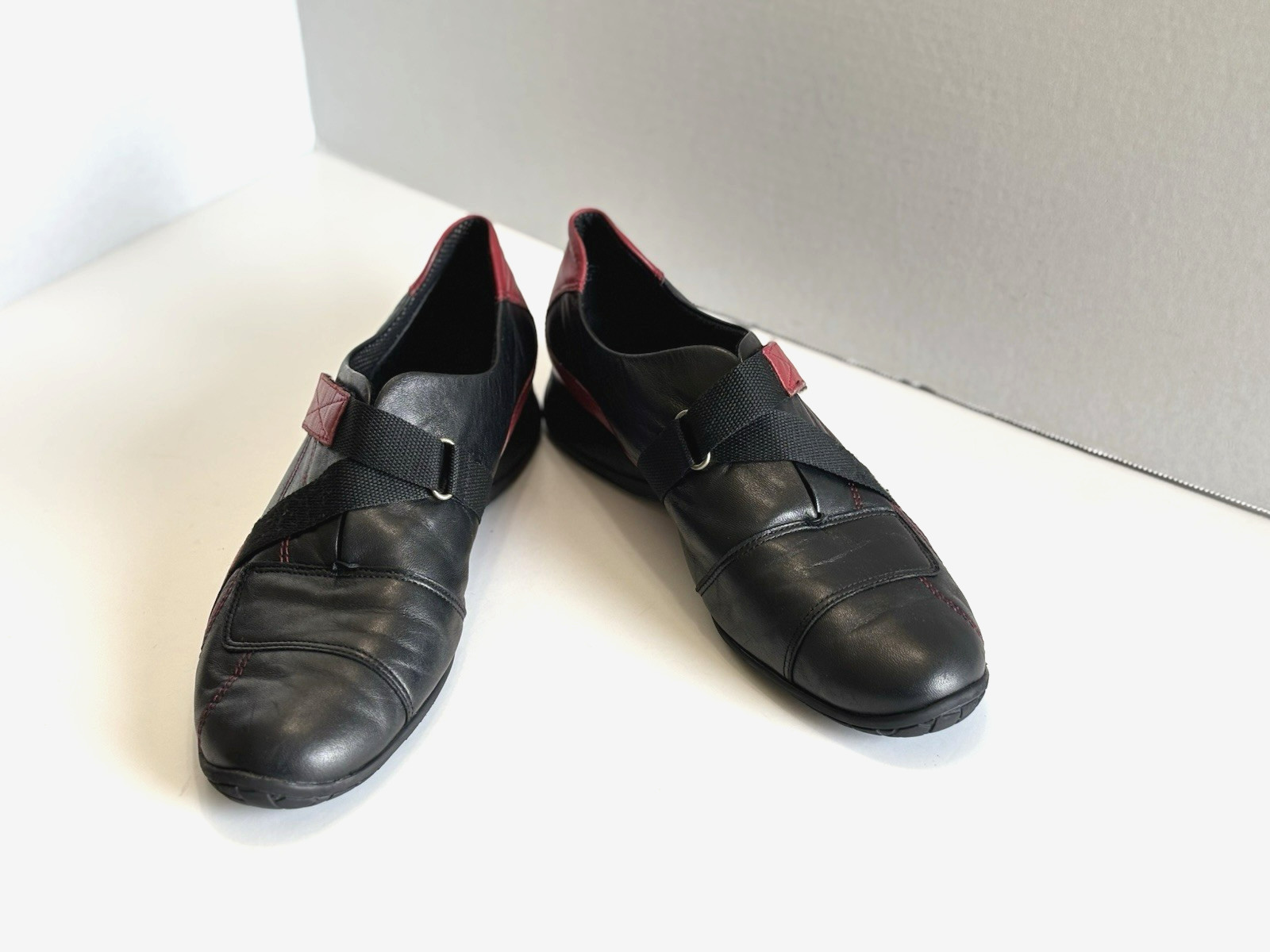 Rene by ARA Womens Black Red Leather Comfort Shoes Size US 8/UK 5.5 Germany Made