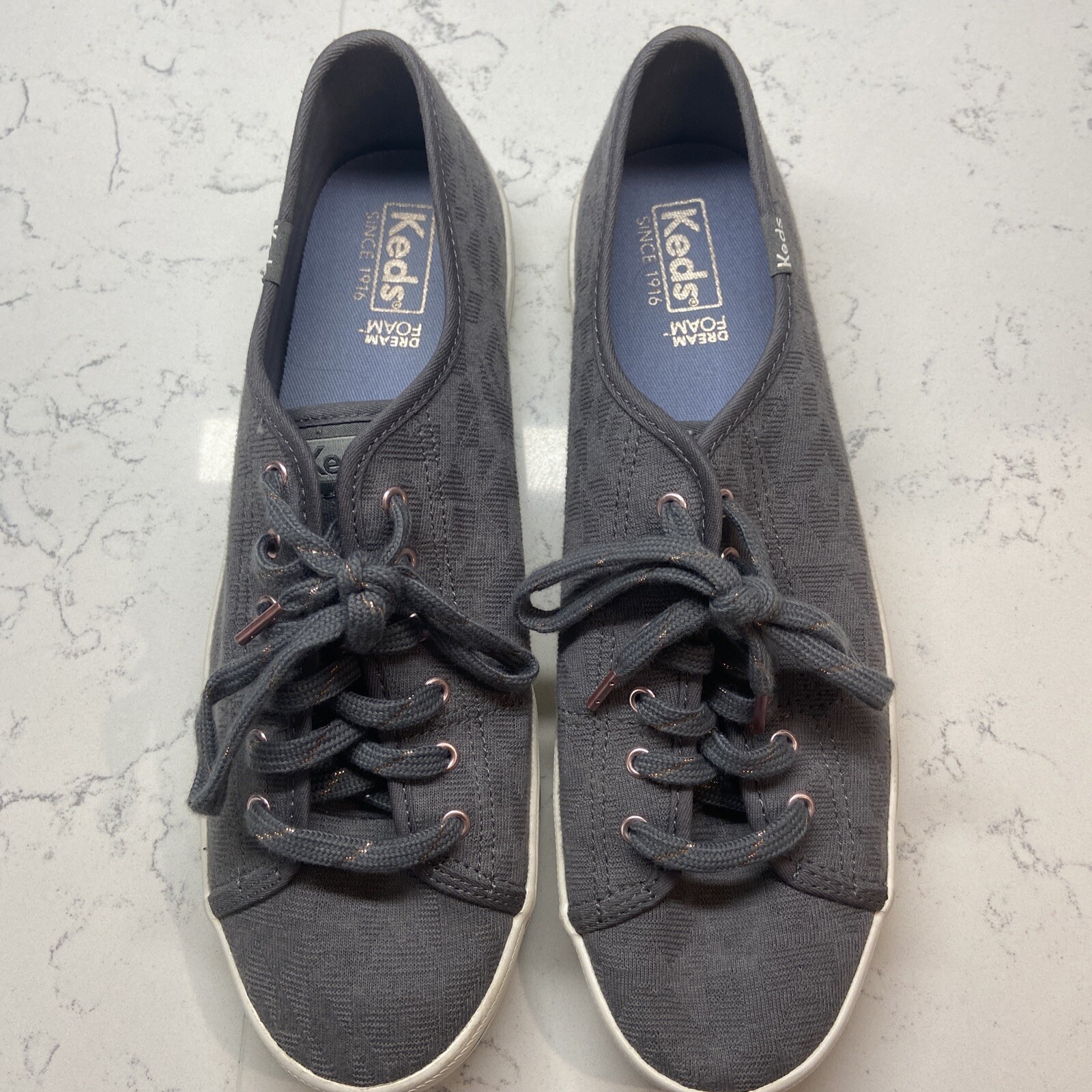 Keds Women’s Kickstart Geo Jersey Charcoal Sneakers. Size 9.5