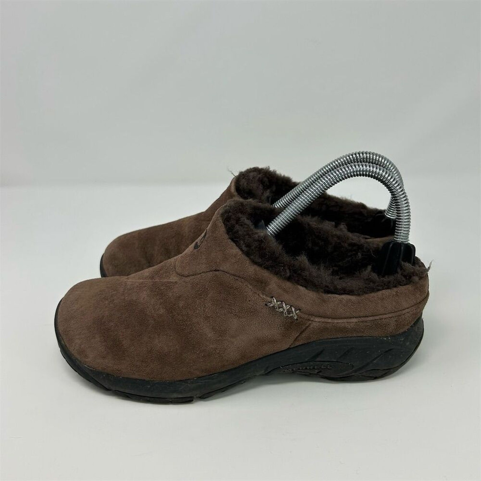 Merrell Encore Brown Suede Slip-On Clogs Size 6.5 Casual Comfort Fall Winter