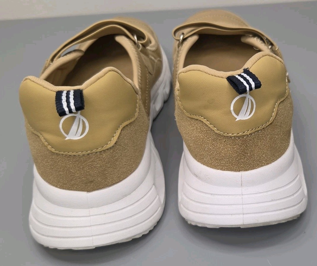Nautica Ladies Cachet Sneaker Shoes Size 10 Tan Khaki Casual Mary Jane