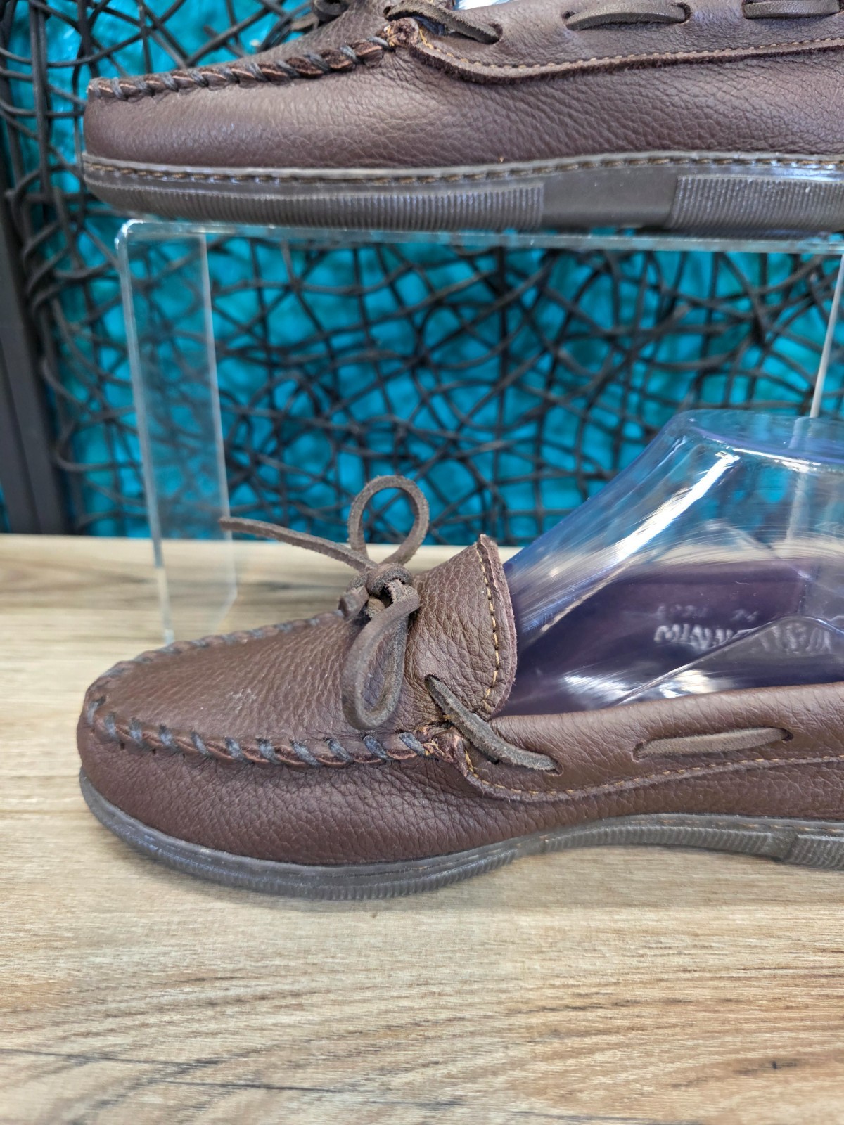 Minnetonka Classic 492W Moccasins Brown Moosehide Leather Slip On Women’s 7.5