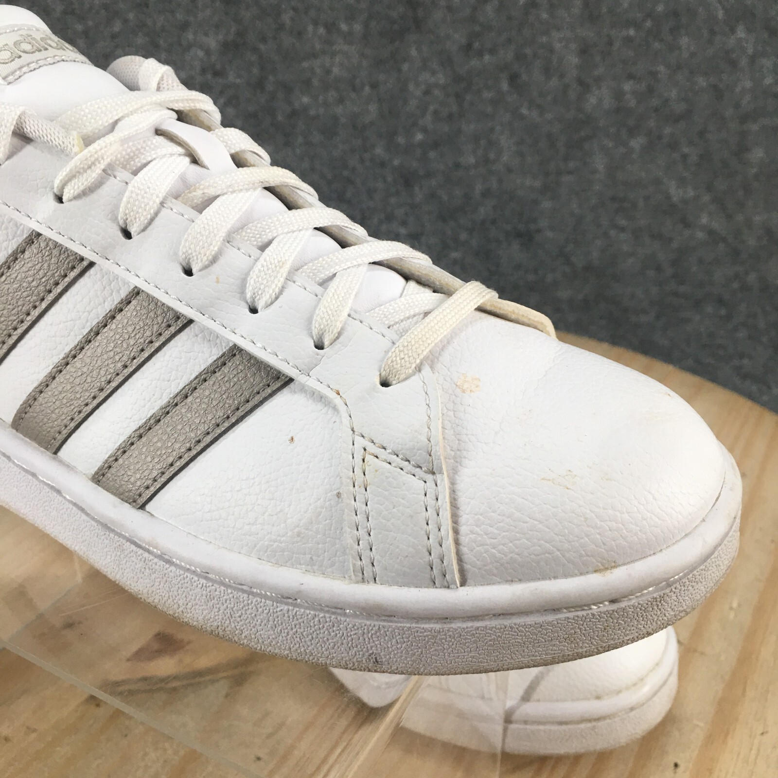 Adidas Sneaker Men 8.5 White Grand Court Lace Up Round Toe Casual Comfort F36485