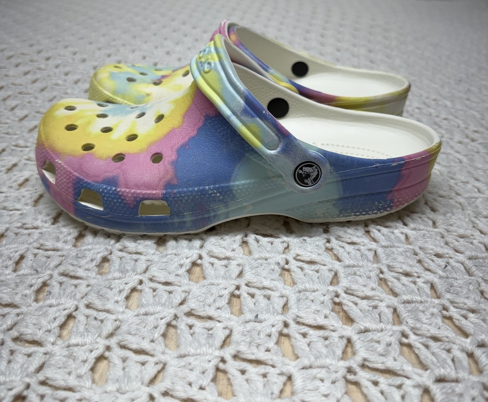 Crocs Platform Clogs Mens 7 Women 9 Pastel Tie Dye Classic