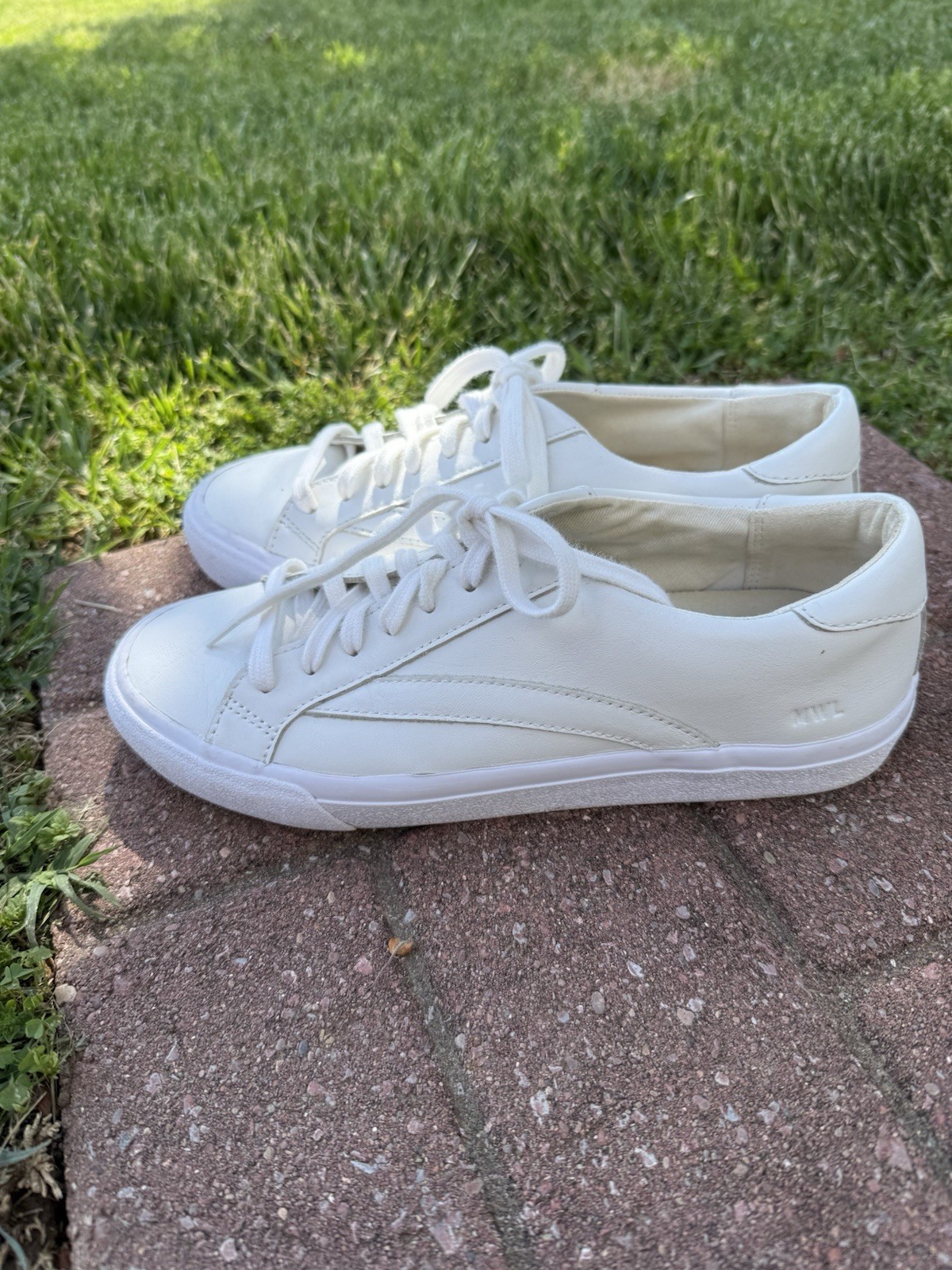 Madewell White Sidewalk Low Top 100% Leather Classic Streetwear Sneakers Size 8