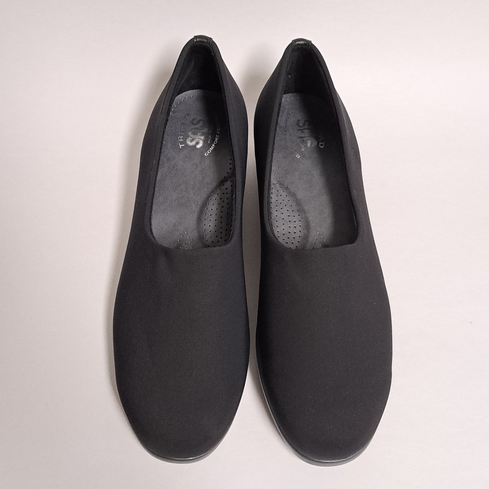 SAS Bliss Women’s sz 10.5 Shoes Black Slip On Tripad Comfort Support Wedge