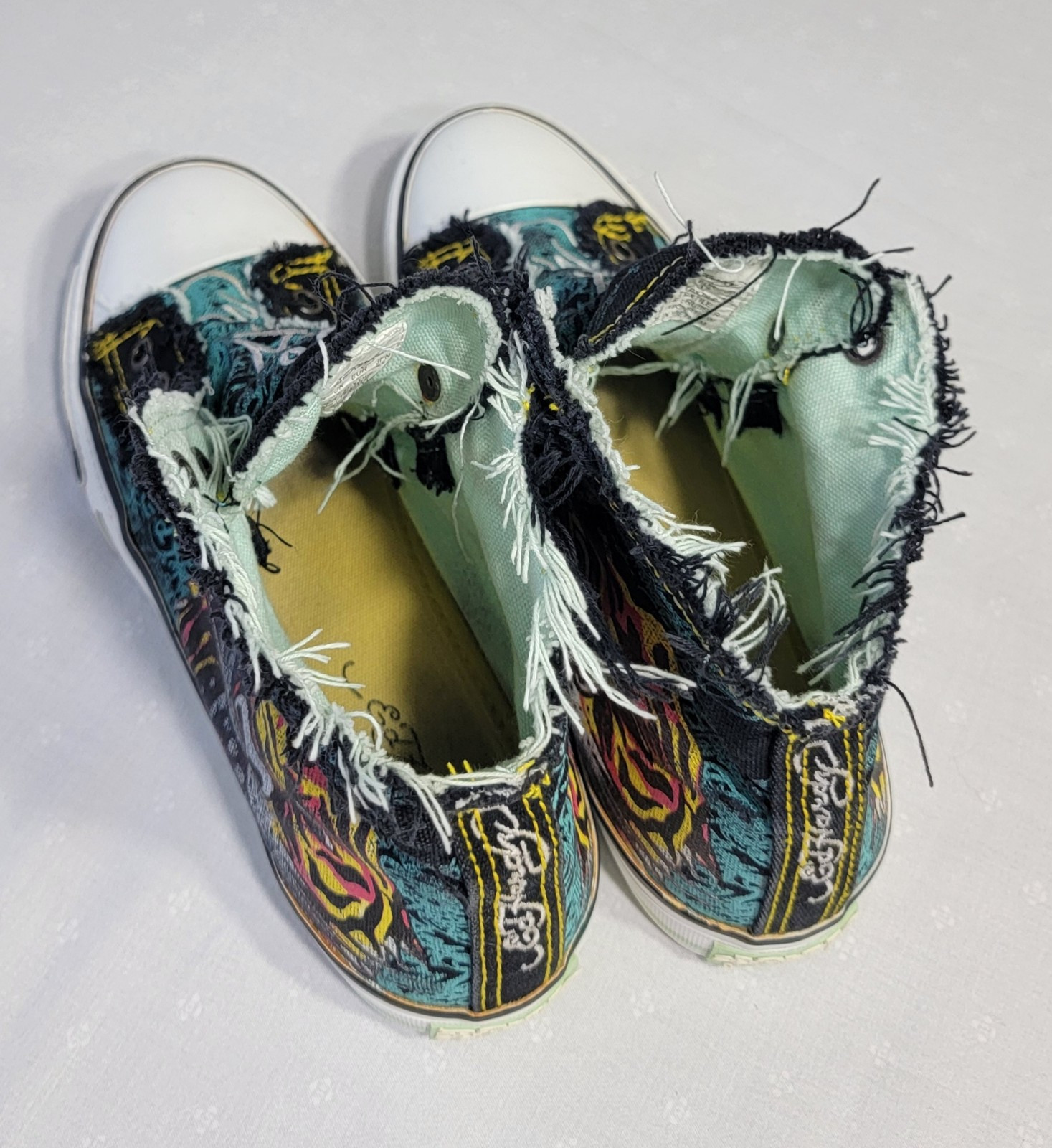 VTG Y2K Ed Hardy Original Tige Graphic Print High Top Slipon Sneakers Women’s 6