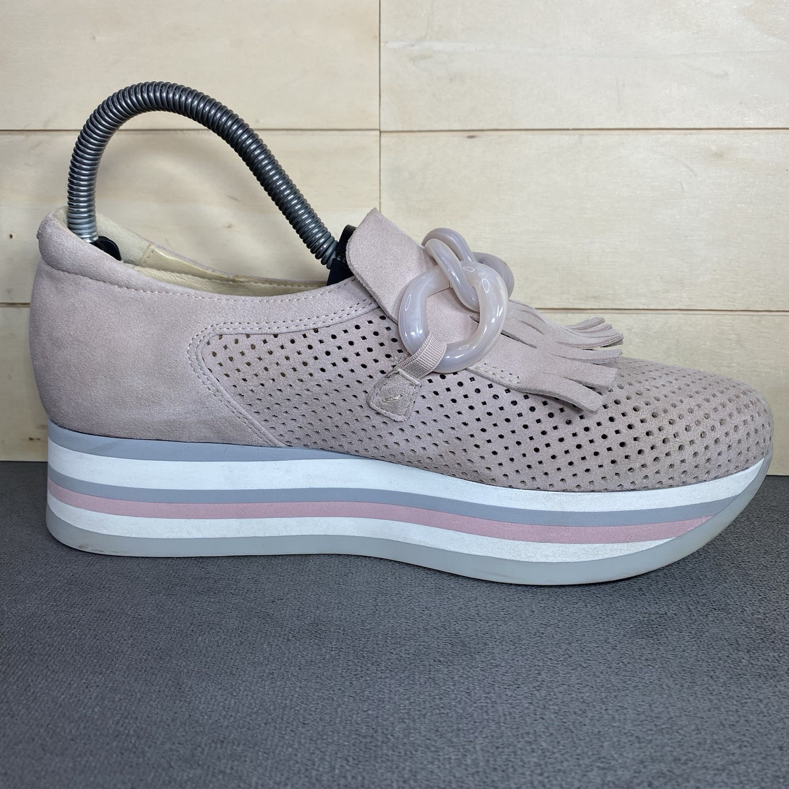 SoftWaves Cadie Platforms Pink Suede Women’s Size 8 Shoes EU38 Slip-Ons Kiltie