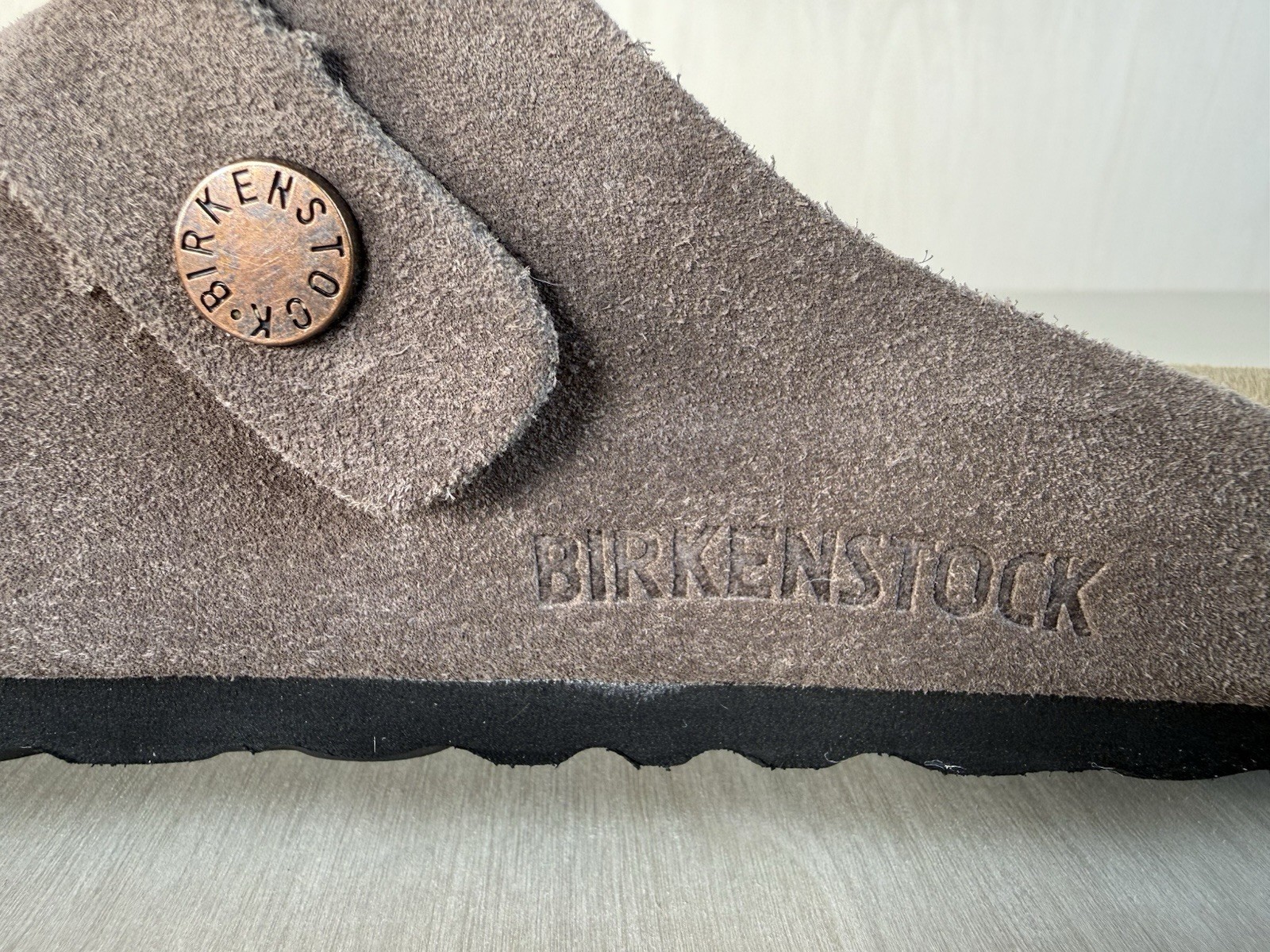 Birkenstock Boston Suede Clogs Womens 37 US 6 6.5 Taupe Soft Footbed EUC