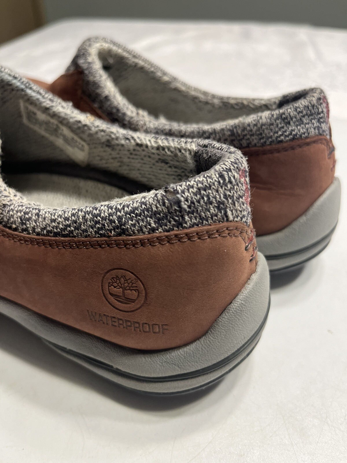 Timberland Smartwool Brown Leather Waterproof Vibram Ecostep Slip On Shoes 7.5M