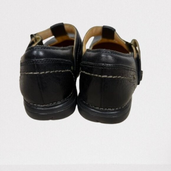 CLARKS Unstructured Women’s Leather Mary Jane Comfort Shoes Size 9.5 Black