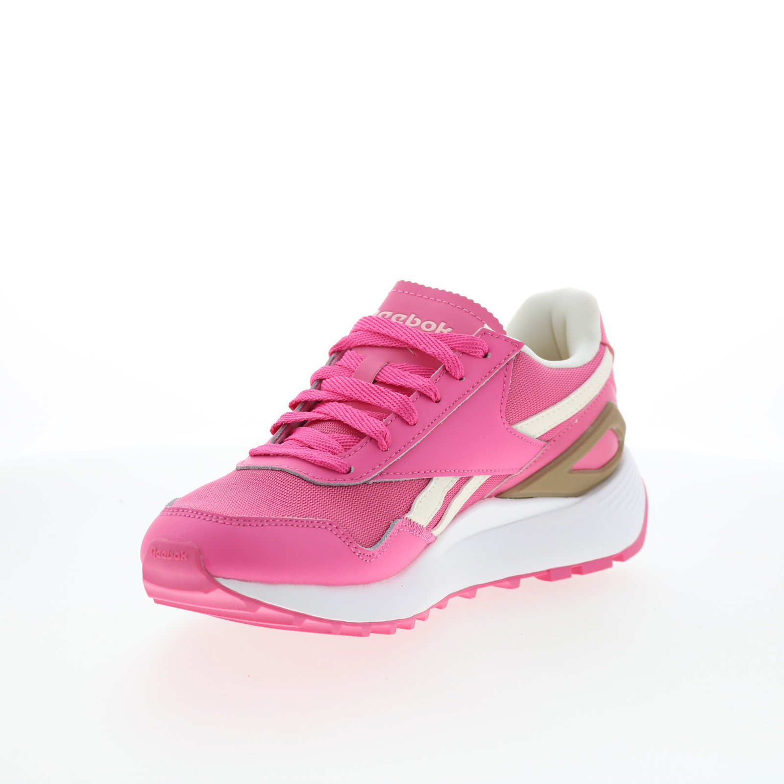 Reebok International Womens Pink Canvas Lace Up Lifestyle Sneakers Shoes