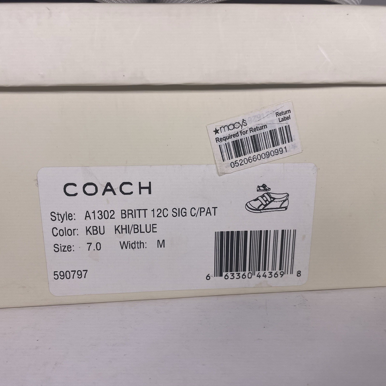 Vintage Coach Britt Sneakers Signature Canvas Blue Patent NOS Deadstock Size 7