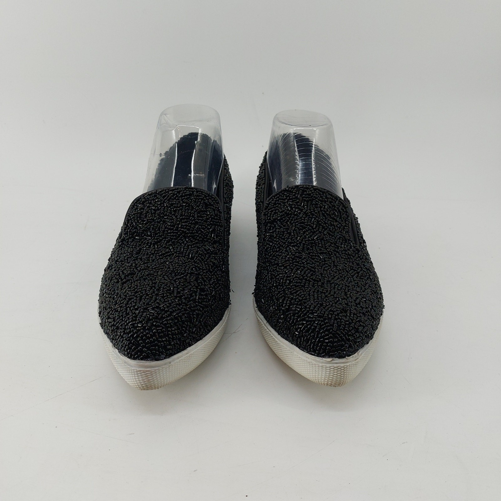 Alice + Olivia Womens Size 9 Beaded EURO 39 Sneaker Shoe Black Leather