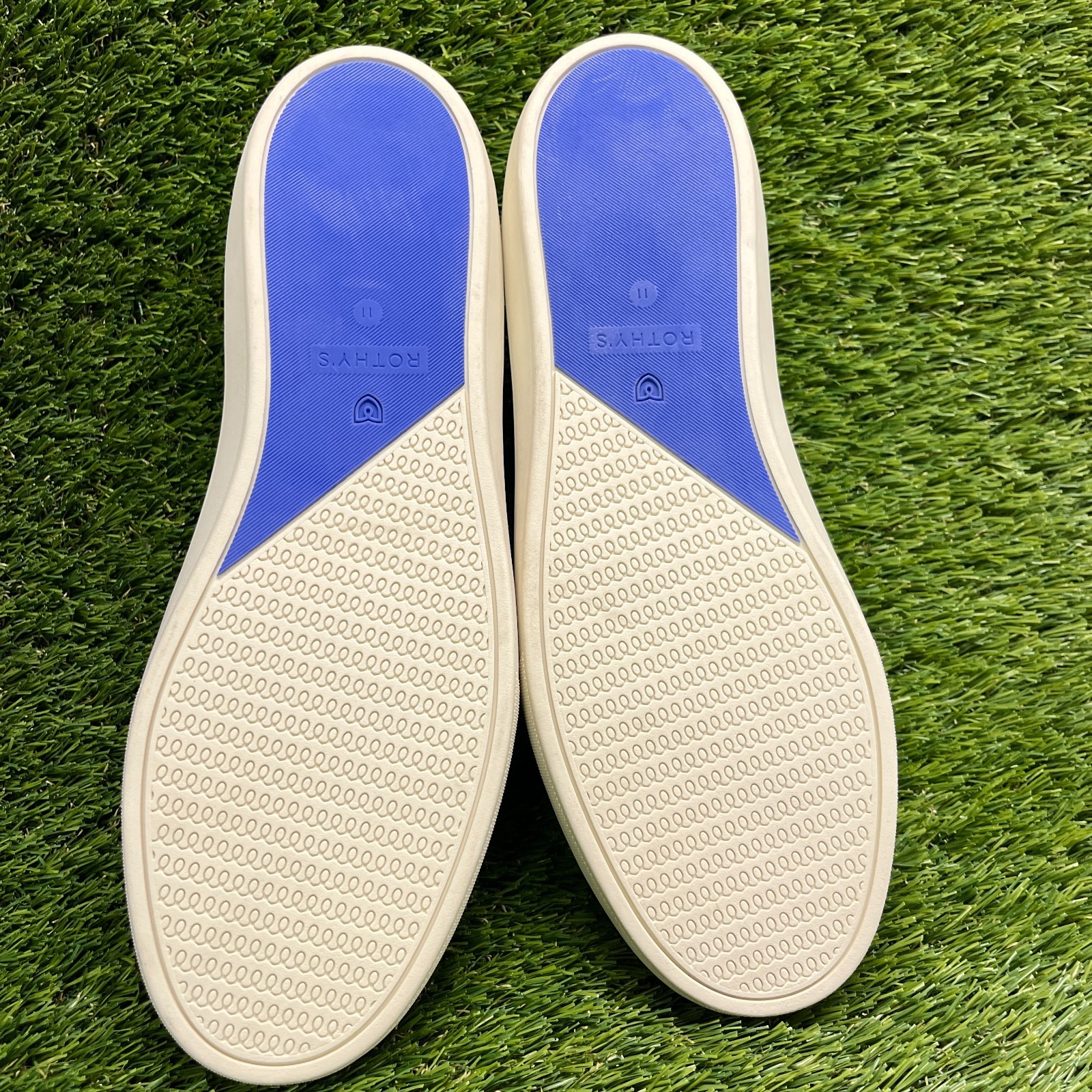 Rothy’s The Original Birch Stripe Womens Size 11 Beige Casual Slip-On Shoes