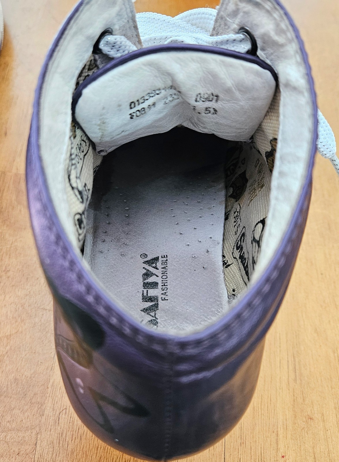 Woman’s Junior Purple Girl Print Wedge Tennis Shoes, Size 6 (9 Inches) 1.5 UK