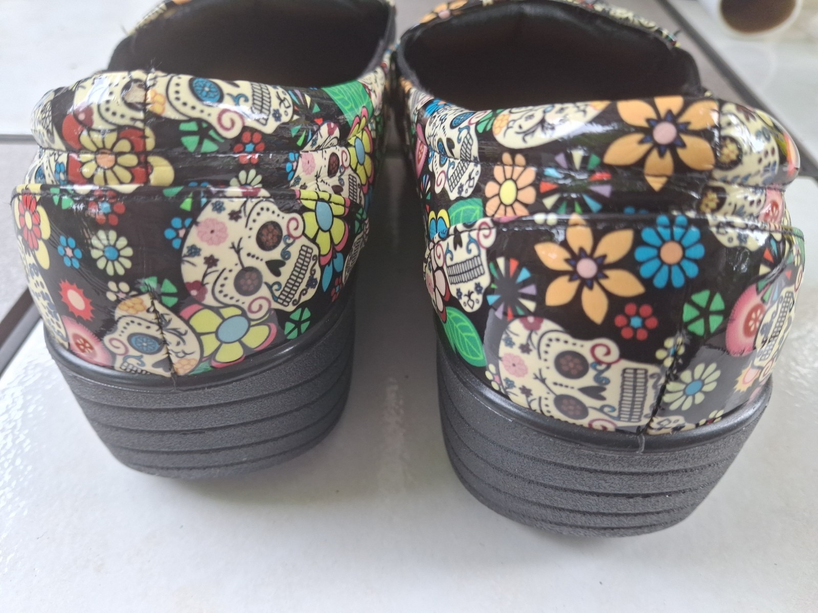 Women’s Savvy Nursing Shoes, Day Of The Dead Themed, Size 9