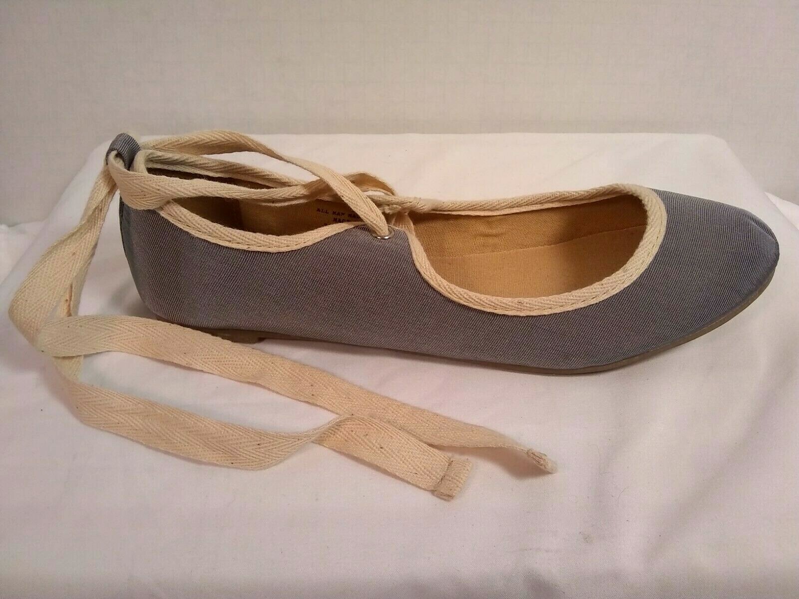 Urban Outfitters COOPERATIVE Lace-up Grosgrain Ballet Skimmer Flats Sz-10 f413