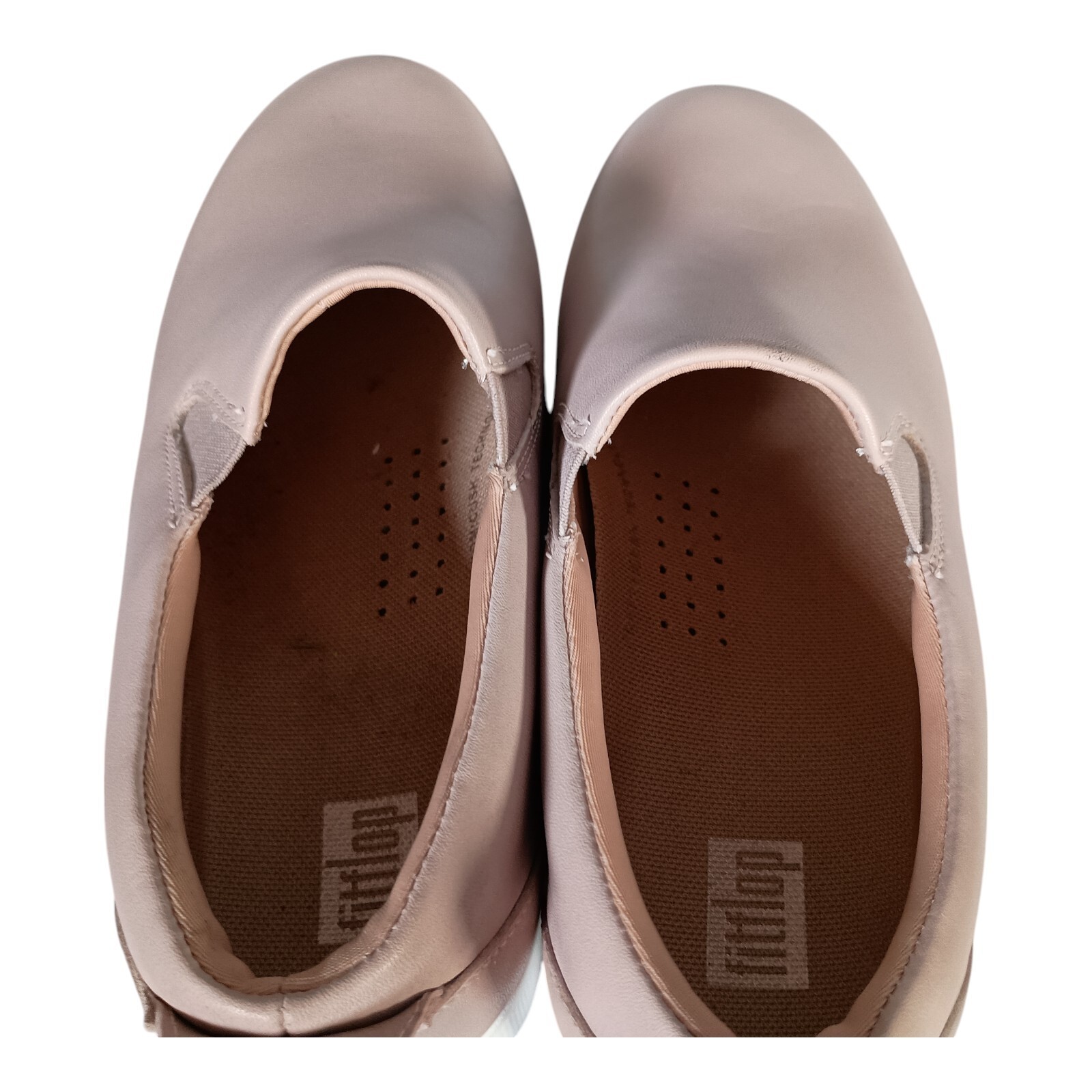 Fitflop Shoes 5 Womens Beige Sania Skates Leather Sneaker Flat Closed Toe Low