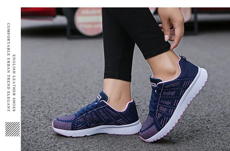 Women’s Fashion Sneakers Casual Walking Shoes Breathable Flats White Gym Style