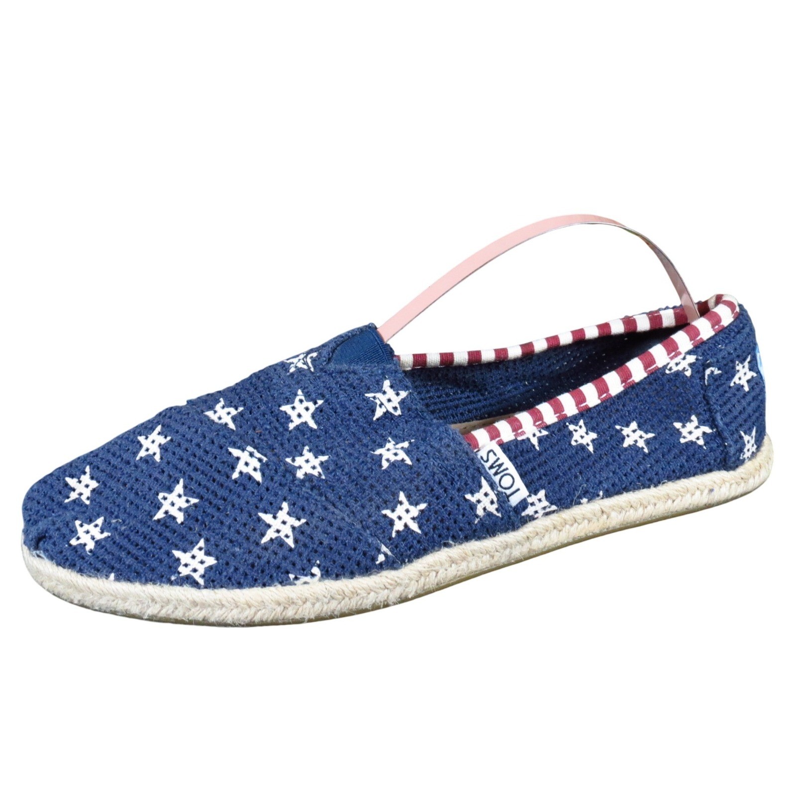 TOMS Classic Freetown Star Women Espadrille Slip On Size 7 Casual Navy Knit Star