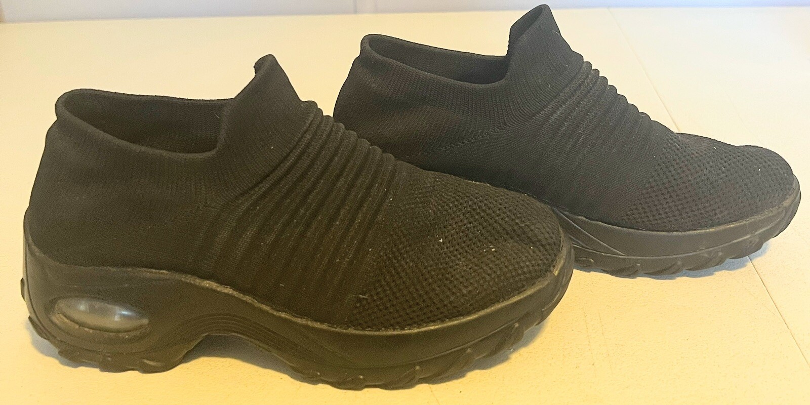 Slow Man Women’s Walking Shoes Sock Sneakers SZ 8 Slip On Air Cushion