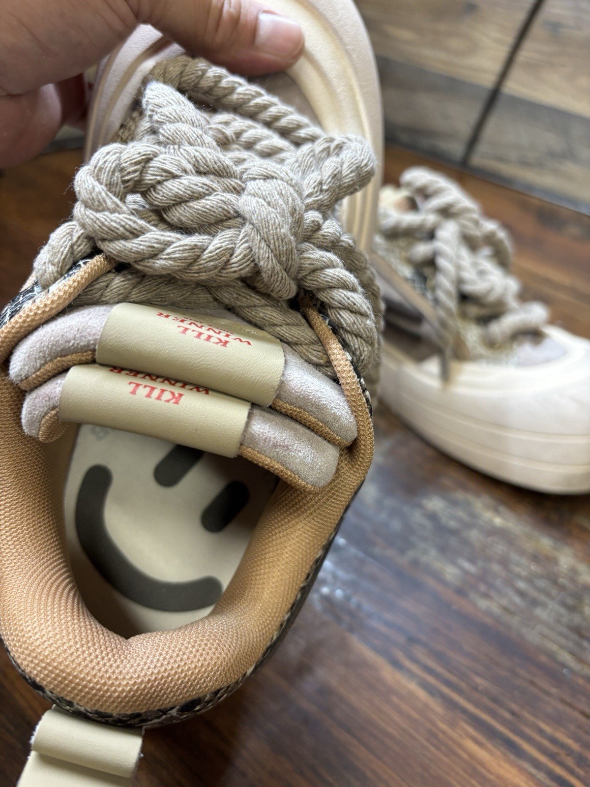 KillWinner Sneakers Womens 8.5 Smile Life Series Brown Skateboard Chunky Rope