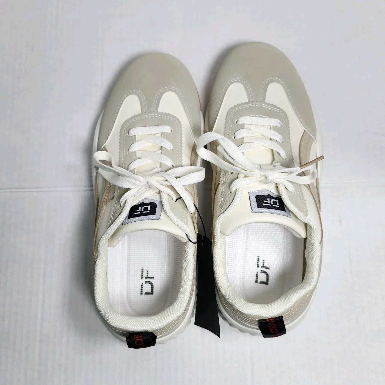 DF De Florance Shoes Womens Sneakers US Size 10 Tan Beige White Made In Italy