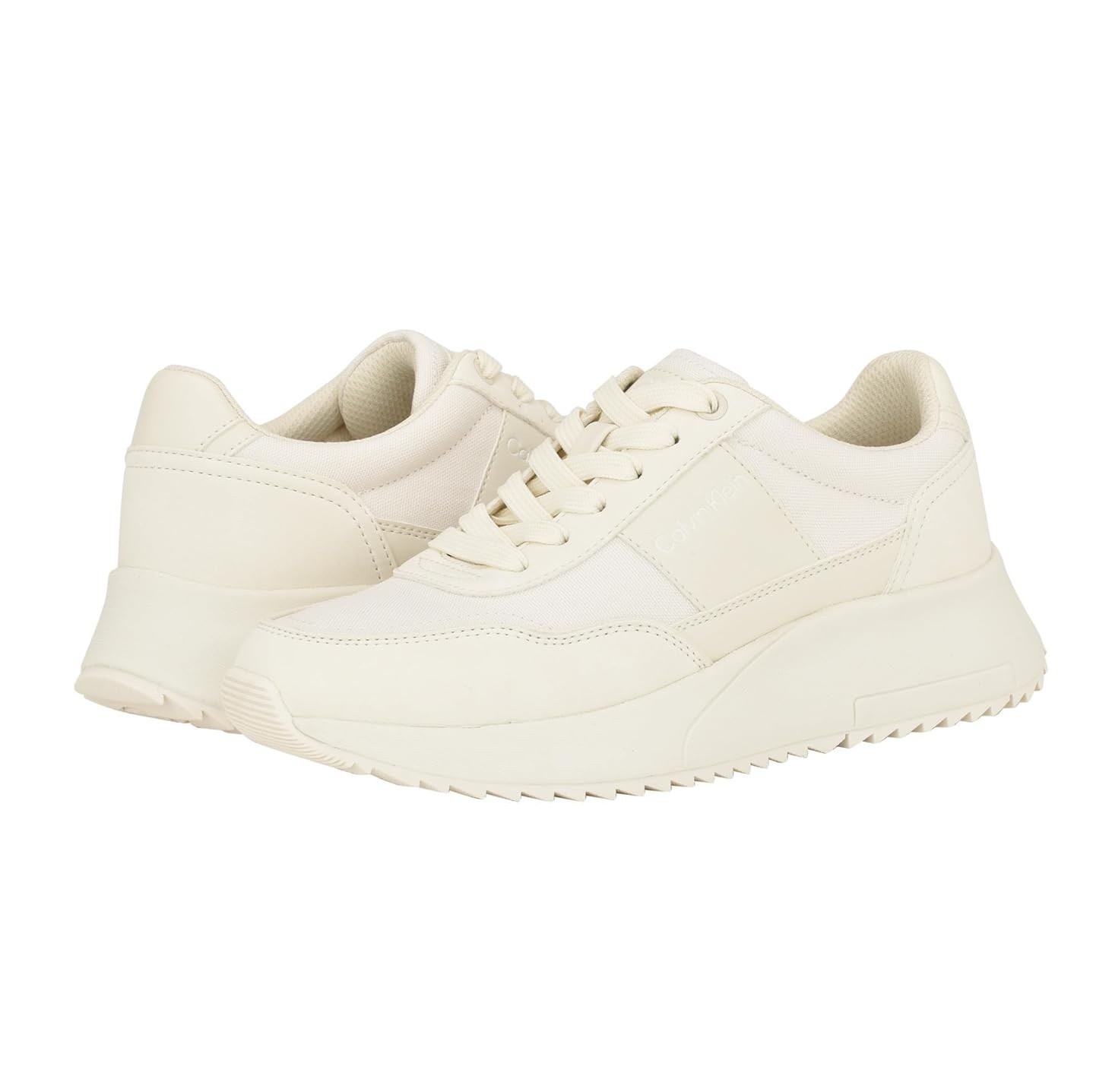 Calvin Klein Womens 9.5 M Ivory White Pippy Lace Up Casual Sneakers NIB NK6