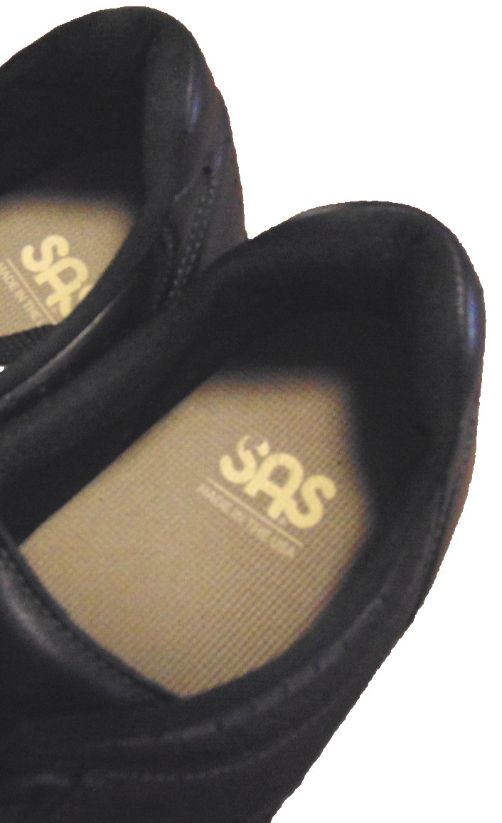 SAS WOMENS BLACK LEATHER COMFORT ORTHOPEDIC SHOES TRIPAD COMFORT OXFORD SNEAKER