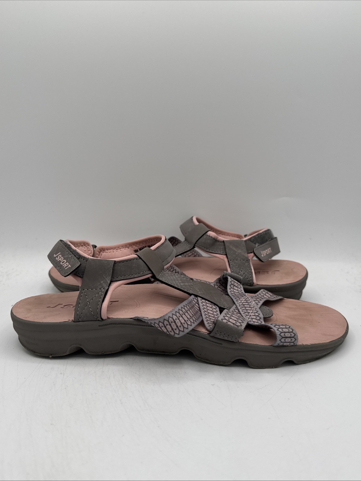 Jsport by Jambu Water Ready Sandal Shoe Womens Size 9M Gray/Pink