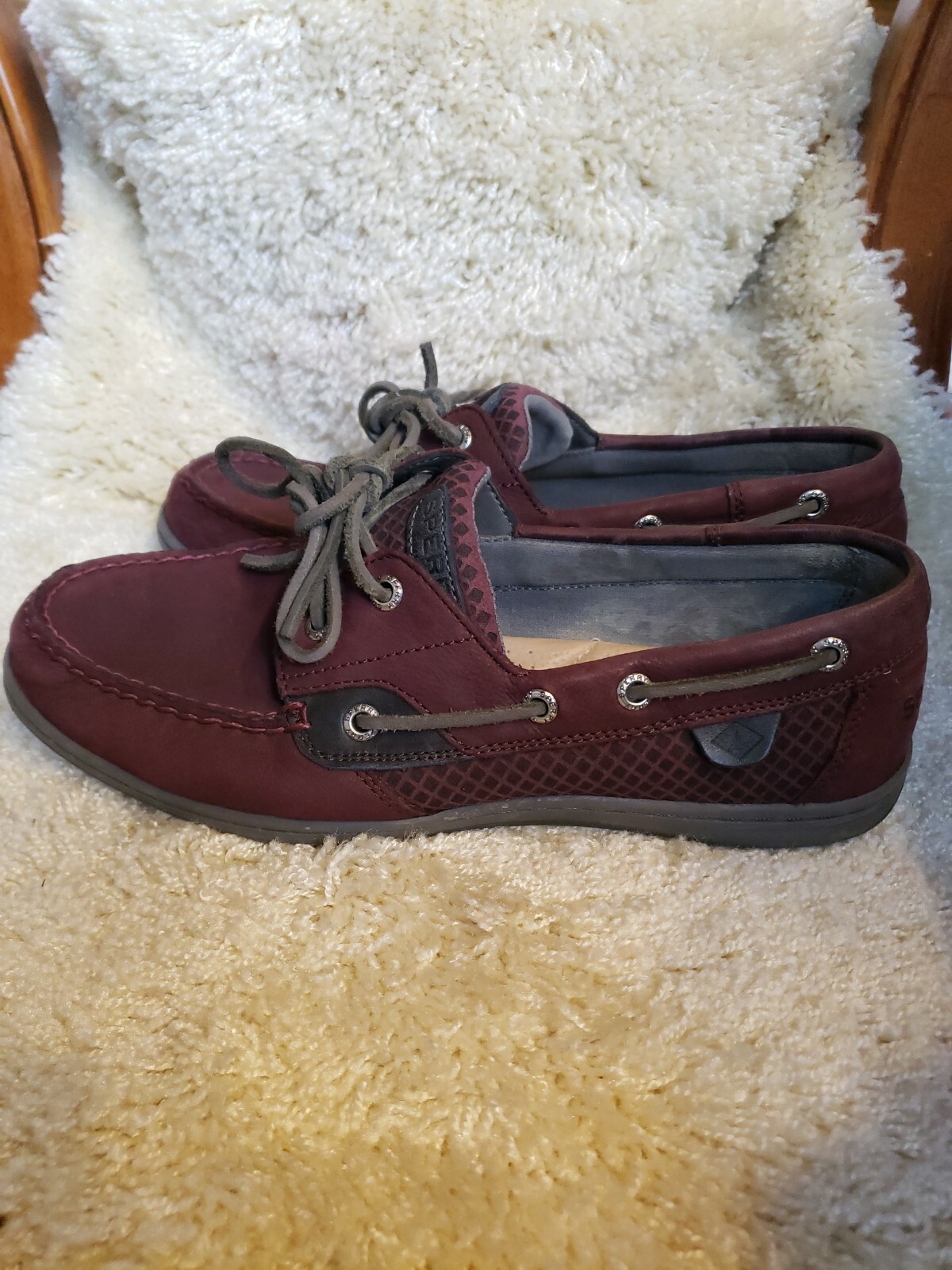 SPERRY WOMEN’S KOIFISH SLIP-ON SUEDE PREMIUM LEATHER BOAT SHOE BURGUNDY 4848