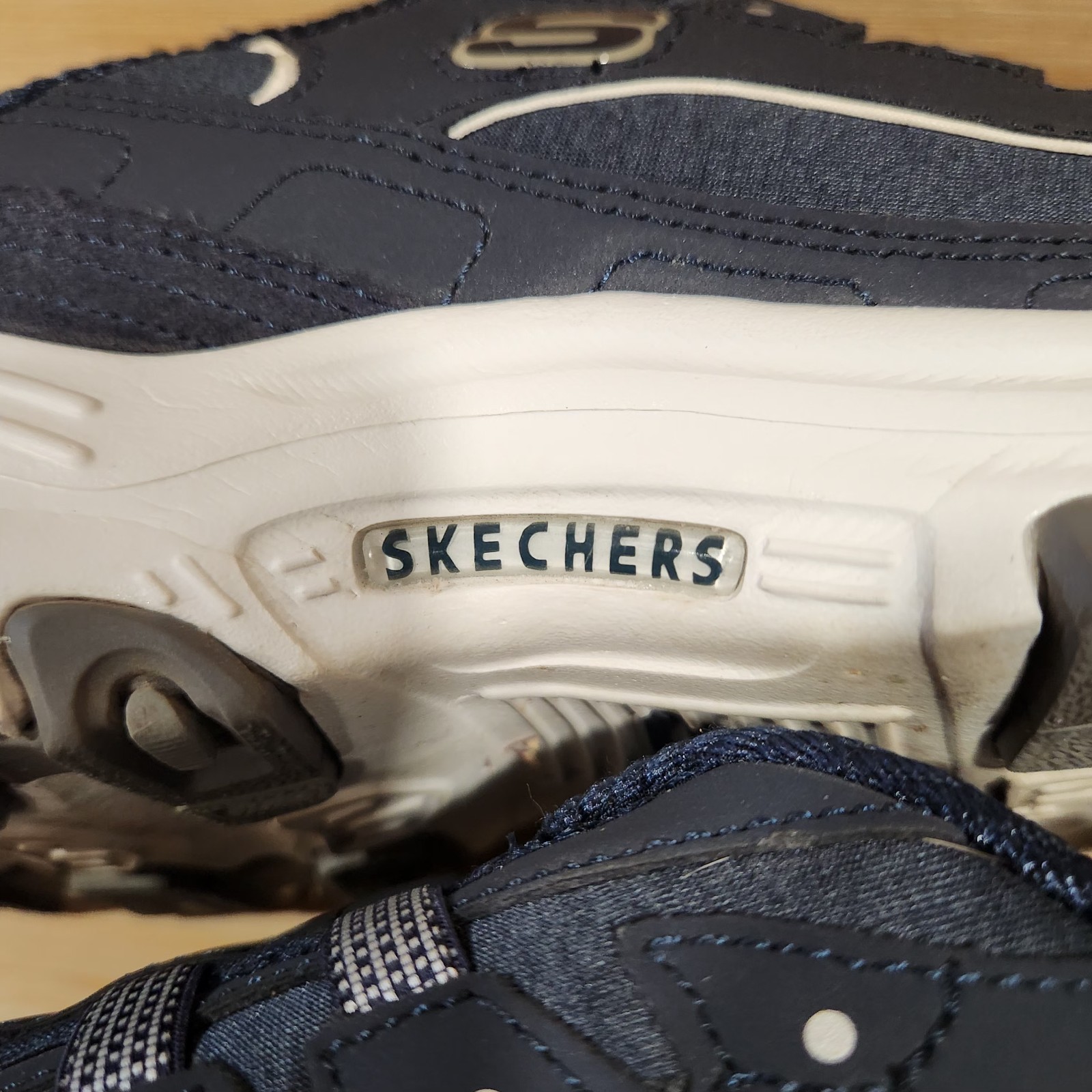 Skechers D’Lites Resilient Navy Blue Slip On Mule Sneaker Clog Women’s Size 11