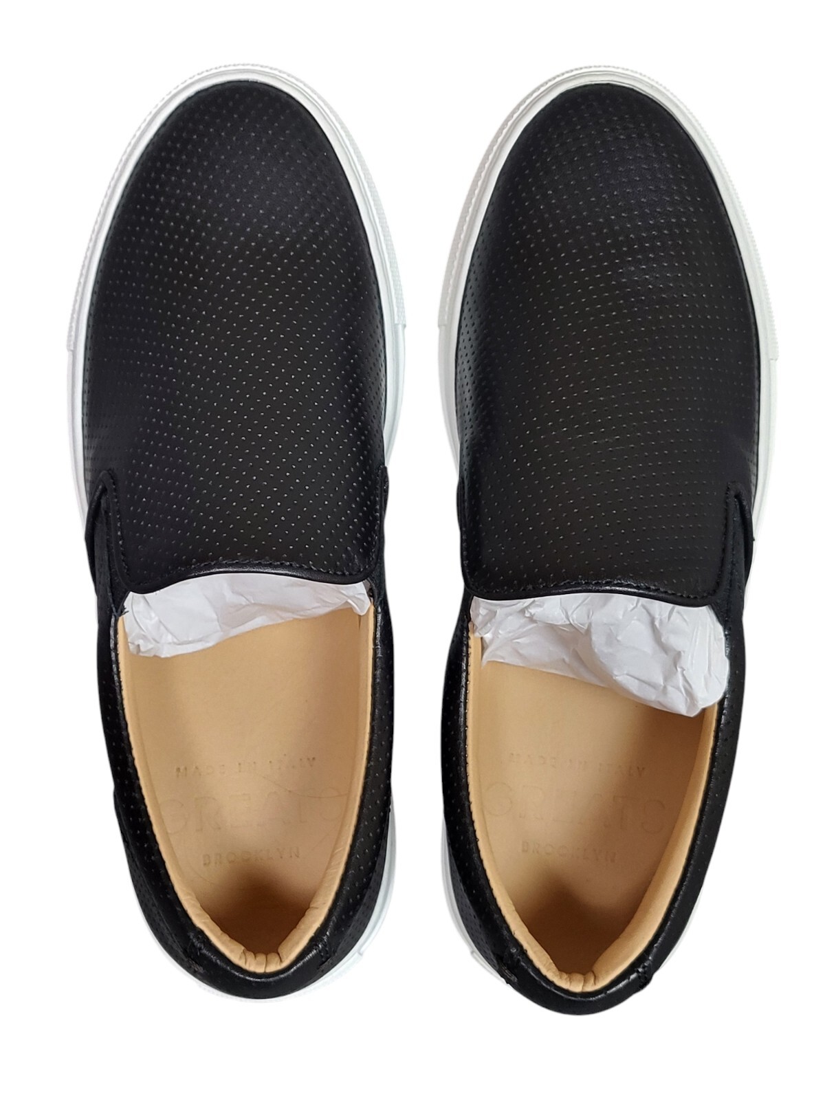 Greats Brooklyn Wooster Leather Slip-on Shoes Black Perforated Women US Size – 6